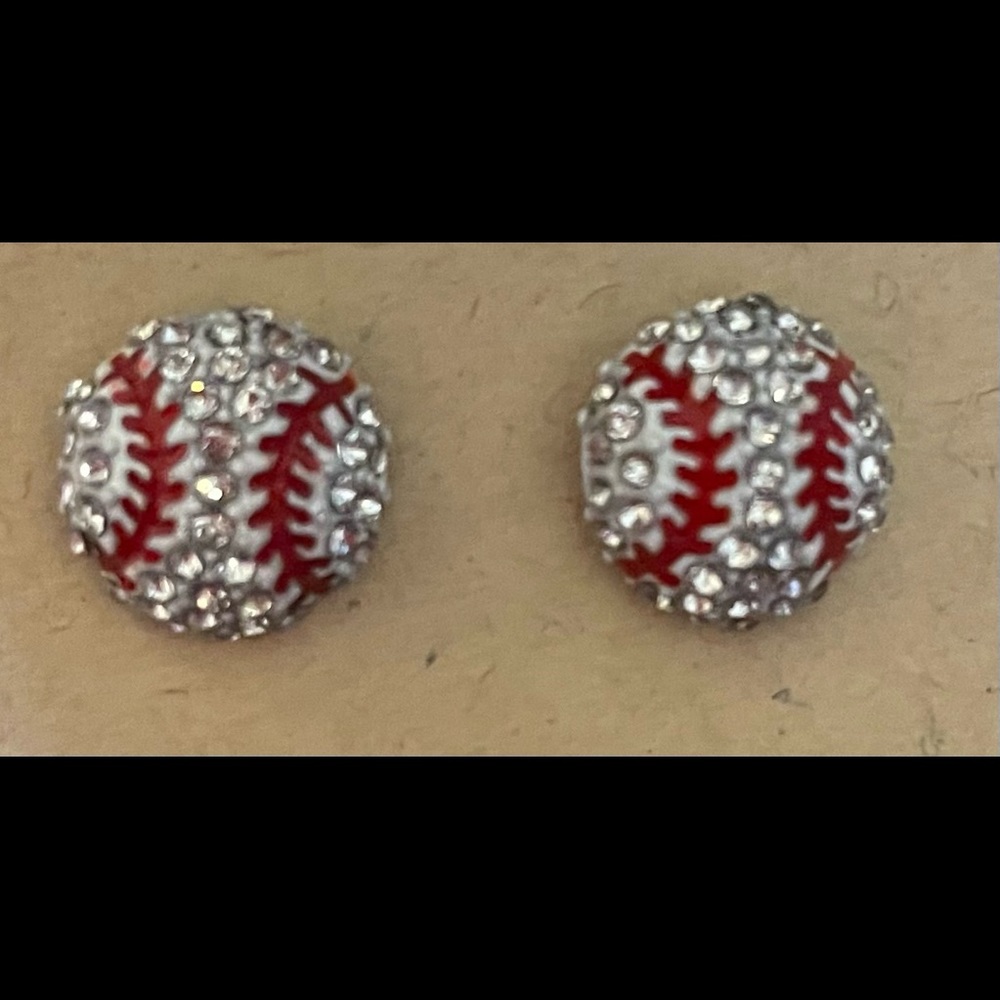 🎉⚾️Crystal Stud Baseball Earrings